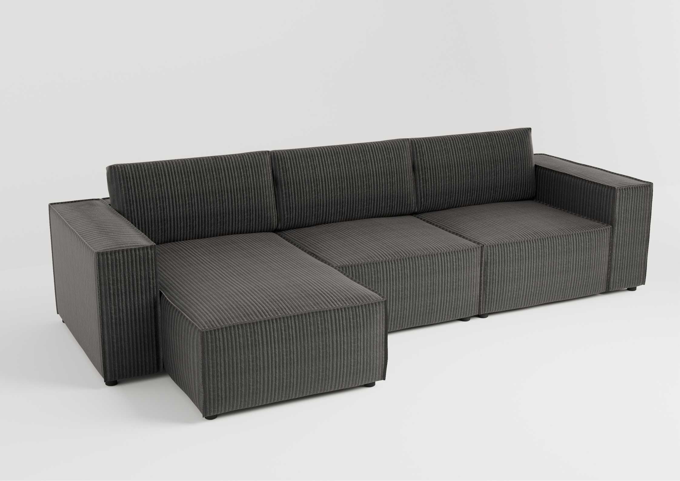 Modułowy narożnik z przeszyciami w kolorze grafitowym